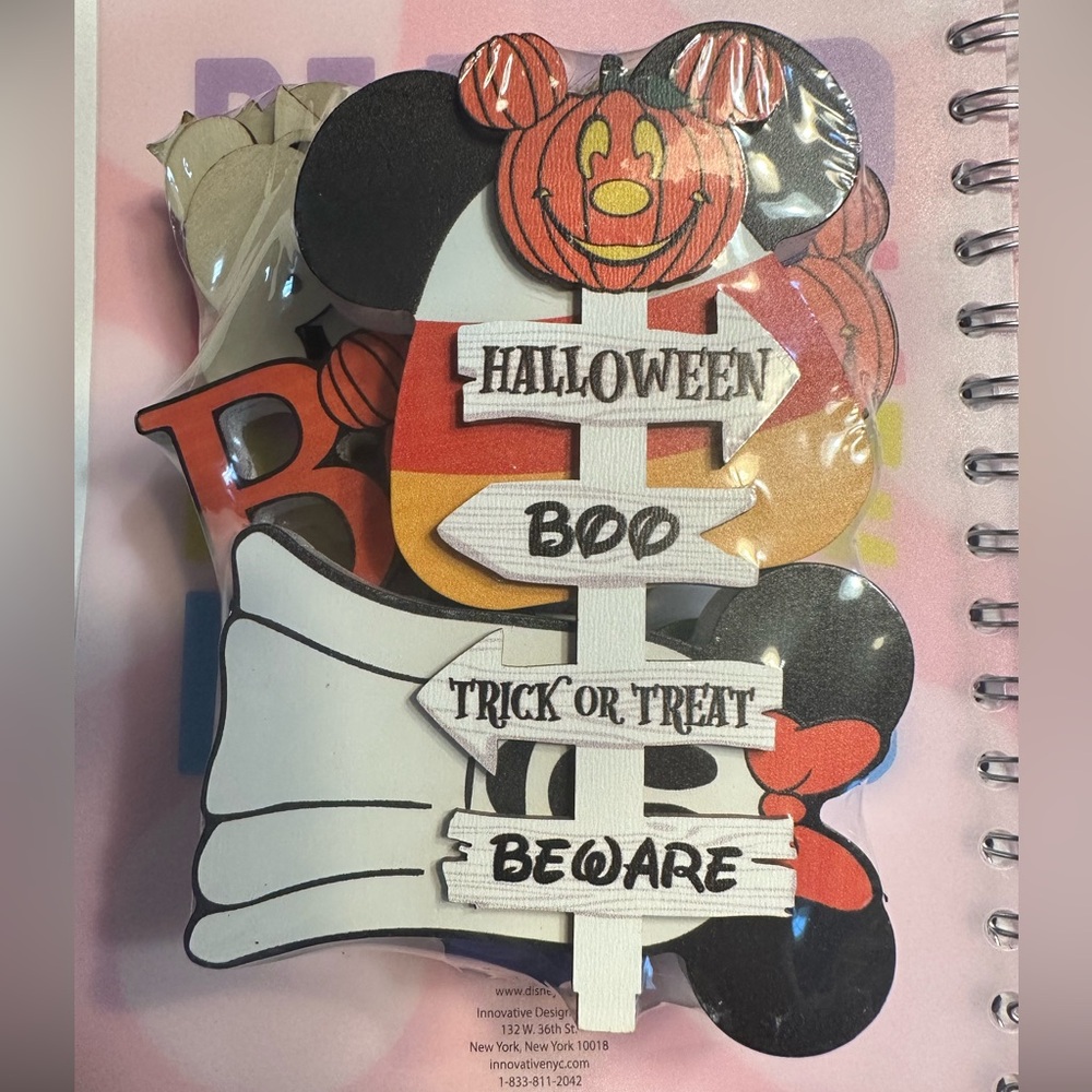 Mickey and Minnie Disney Parks Halloween Tiered Tray Decor Disney Bat Wood Sign